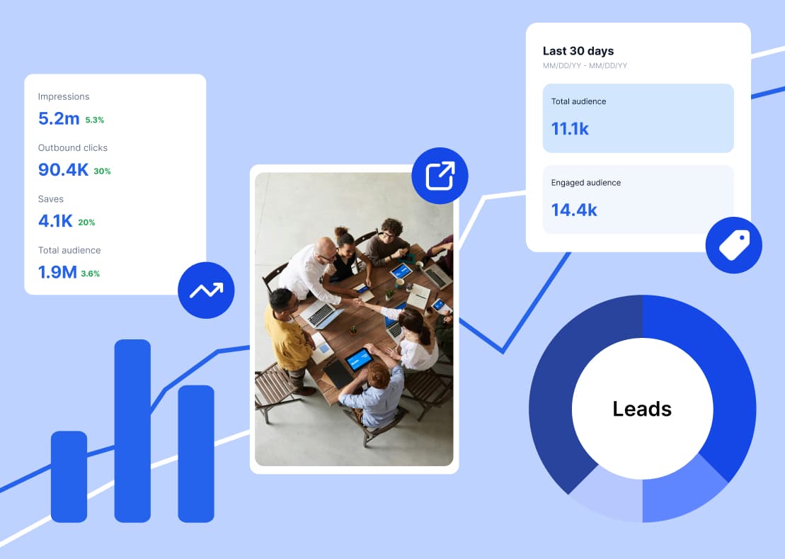 Tablet with search analytics dashboard